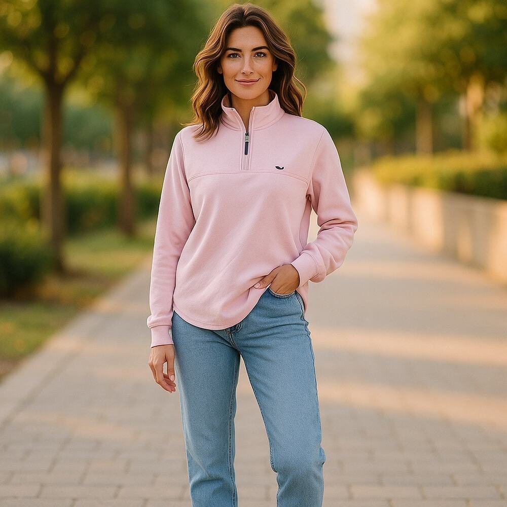 Vineyard Vines for Target Womens Light Pink‎ Quarter Zip Pullover Sweatshirt XS